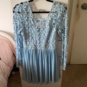 Light blue lace dress! Only worn once!!
